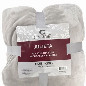 Julieta Solid Ultra Soft Microplush Blanket - King Size, Gray
